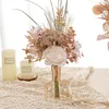 Dekorative Blumen Pampas künstlich für Hochzeitsdekorationen Herzstück Pfingstrose Bouquet Champagner große künstliche Rosen Heimtisch Zimmer DIY arrangieren