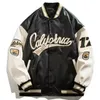 Mens Jackets Embroidery Pilot Baseball Jacket Men HipHop Streetwear PU Leather Varsity Bomber Women Harajuku Loose Coats 231120