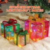 Christmas Decorations 3PCS LED Glowing Present Boxes Light Up Gift Box Xmas Tree Decor Outdoor Navidad Decoration Home Theme Party Supplies 231120