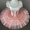 Stage Wear Filles Ballet Professionnel Tutu Robe Swan Lake Performance Vêtements Rose Ballerine Costumes Justaucorps Danse Jupe