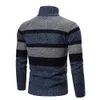 Suéter masculino outono inverno cardigan homens jaquetas casacos moda listrado de malha slim fit casaco roupas masculinas 231120