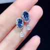 Orecchini a bottone con topazio blu di grado VVS London Orecchini con topazio naturale totale da 1,4 ct Gioielli in argento massiccio con topazio