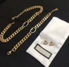 Klassisk stil Fashion Letter Chain Necklace 18K Gold Armband Earrings Brand Designer Jewelry Set Women's Party Christmas Anniversary Luxury Armband Gift