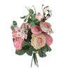Kwiaty dekoracyjne 1 grupa moda na przyjęcie weselne symulacja hortensja bukiet ekologiczny ekologiczny sztuczny jedwabny kwiat anty-fadowy propon