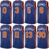 Printed Basketball Man Women Miles McBride Jerseys 2 Evan Fournier 13 Donte DiVincenzo 0 Josh Hart 3 Jericho Sims 45 Isaiah Hartenstein 55 City Shirt Blue White Black