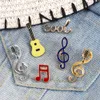 Pins Brooches Cool Music Note Enamel Brooches Fashion Guitar Microphone Metal Badges Piano Notes Lapel Pins Musician Jewelry Gifts for Friends Z0421