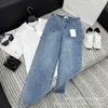 Jeans da donna firmati Nanyou alta qualità primavera/estate 2023 nuova tasca posteriore ricamata vita piegata sollevamento anca gamba dritta per le donne PN9N