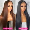 Synthetic Wigs Hd Straight Lace Front Human Hair Wigs Chocolate Brown Transparent Lace Frontal Wig 13x4 Pre Plucked Colored Wigs Human Hair 231121