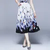 Skirts Designer Butterfly Printed Pleated Midi Skirt for Women High Waisted Drape Slim A-line Long Dress