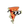 ウォーククールピザエナメルブローチダイナミック面白い奇妙なピンカートゥーンかわいいピザバッジは、子供向けのピザジュエリーギフトGC2059が好きな友達に