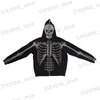 Moletom com capuz masculino grande promoção zip hoodie strass crânio gótico moletom casaco esportivo pulôver gótico manga longa plus size hoodie y2k jaqueta t231121