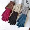 Children'S Finger Gloves Thicken Warm Winter Elastic Knitting Fl Glove Solid Color Man Lady Outdoor Mountain Bike Mittens C3 Drop De Dhp36