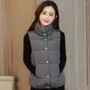 女性のベスト2023冬の女性短い粘着性のあるコートシンプルエレガントなファッション韓国ウォームジャケットオフィスレディカーディガンコットン
