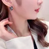 Hoop Earrings Fashion Wide Shine Dazzling Square Zircon 925 Silver Charisma Circular For Women 2023 Trending Grace