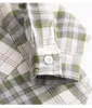 Autumn Kids Baby Boys Girls Plaid Shirt Jacket Casual Lapel Long Sleeve Button Cardigan jacka Coat Fall kläder 1-7 år