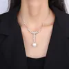 Pendant Necklaces So Jewelry Copper Plated Pearl Tassel Collar Chain Women's 14mm