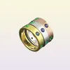 Mode Luxe Paar Trouwringen Gloednieuwe Kleur Kristal Liefde Ring Designer Klassieke 316L Titanium Mannen Vrouwen Ring Sieraden2303569