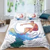 Bedding Sets Surf Duvet Capa Conjunto de férias no Havaí de Praia para Mulheres Adultas Meninas Tropicais Consolador de Poliéster Botânico