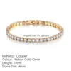 Łańcuchowe bransoletki dla kobiet proste luksusowe okrągłe kryształowy złoty kolor łańcucha Boguła ślubna dziewczyna prezent hurtowa biżuteria h07 dhgarden ottap