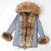 Women's Down Parkas Mini True Fur Parka Women Jacket Winter Hooded Warm Raccoon Fur Coat Natural Casual Parkasfaux Coatining 231120