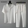 Survêtements pour hommes chemise pantalon 2023 été hommes mode chemise classique s affaires chemises décontractées Un ensemble de vêtements taille M 4XL 230421