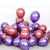 Décoration de fête 30pcs / ensemble 10 pouces brillant rose métal perle ballons en latex or rose épais chrome métallique gonflable ballons d'air Globos