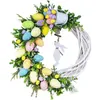 Couronne de fleurs décoratives de pâques, pour Festivals, cheminées, diamètre 27CM, 32, 23, 3CM, matériau acrylique, étiquette papillon rose