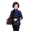 Women's Trench Coats 2023 Middle-Aged And Elderly Winter Clothes Cotton Coat Down Female Outerwear Printing Thicken Mom Tops