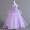 Mädchenkleider 5–14 Jahre, Mädchen-Geburtstagsparty-Kleider, Tutu, Kinder, Prinzessin, Festzug, Stickerei, Blumen, Brautjungfernkleid, Junior Teenager