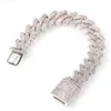 Hip Hop Iced 120g 18mm 15mm 10mm VVS Moissanite Iced Out Cuban Link Chain Armband