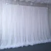 Decorazione per feste Tulle di seta Fondali per matrimoni Tenda a pannello Banchetto Palcoscenico Romantico Drappeggio Compleanno Sfondo Decorazione da parete