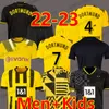 23 24 Westfalen Dortmund Soccer Jerseys All-Black Edition Borussia Kohle Stahl 22 23 Football Shirt Reus Bellingham Hummels Reyna Brandt Men Kids Kit