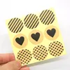 Gift Wrap Stickers Fashion Black Heart Dots Twill Round Kraft Paper Seal Sticker Handmade Products 90Pcs/lot