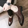 Chaussures habillées hommes en cuir respirant noir fond souple printemps et automne affaires vêtements de cérémonie décontracté A105