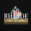 Designer Fashion Clothing Tees TShirts Tropical Print High Street Loose Oversize Men's Women's Couple Trend Brand Rhude Short Sleeve T-shirt Tops Streetwear Hip hop