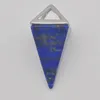 Pendant Necklaces Tigereye Sandstone Aventurine Lapis Crystal Picture Stone Gem Quadrilateral Pendulum Jewelry For Gift S3200-S3211