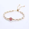 2023 Natural Stone Freshwater Pearl Shell Flower Charm Bracelet Handmade Friendship Bracelet