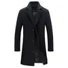 Mens Wool Blends Overcoat Coat Outwear Long Sleeve Trench Coats Jacket Stylish Elegant Pocket Winter Slim Men 231120