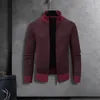 Pulls pour hommes Zip-up Stand Col Pull Hommes Manteau Confortable Cardigan Tricoté Élégant Col Chaud Pour L'automne