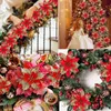 Juldekorationer glittrande konstgjorda blommor träd dekoration gott år firande blomma natal 231121
