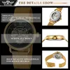 Montres-bracelets Forsining Mode Classique Noir Golden Squelette Mécanique Main Vent Montres Pour Hommes Ceinture En Maille Transparent Cas Horloge Mâle Cadeau