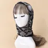 Foulards femmes dame écharpe vintage peau de serpent imprimé châle étole hijab enveloppes fausse soie bandana bandeau carré 35"