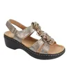 Klänningskor Summer Sandaler Kvinnor Flower Wedge Platform Orthopedics Shoes Retro Rom Casual Bekväm Peep Toe Sandalias de Mujer 231121