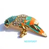 Pins Brooches Delicate Rhinestone Parrot Brooches For Women Enameled Bird Pin Multi Color Ladies Party Gifts Dress Accessories Fashion Jewelry Z0421