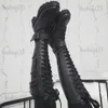 Stivali di marca di design di alta qualità stivali da moto femminili tacco quadrato stringati fascia stretta inverno freddo strada donne stivali alti al ginocchio scarpe T231121