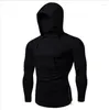 Racing Jackets Men Gym Hoodie Short Sleeve With Mask Sweatshirt Hoodies Casual Splice Large Open-Forked Male Clothing Button Sports Hooded