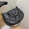 19 Borsa sottobraccio Hobo Borsa a tracolla da donna di design da 28 cm Pelle con diamanti Hardware in oro Chiusura in metallo Borsa di lusso Borsa a tracolla con catena Matelasse Borse per il trucco Sacoche