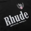 Designer Fashion Clothing Tees TShirts Brand Rhude Wheat Ear Letter Printing T-shirt Men Women Half Sleeve Short Sleeve Round Neck Pure Cotton Tops Streetwear