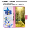 Phone Cases For Iphone 15 14 13 12 11 X XR XS 8 7 Pro Plus Max Mini Wallet Pattern Flower Leather Case Capa