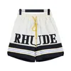 Shorts Shorts Designer Clothing Short Rhude Spring Summer Letter Rasmoted Ribbon Pants Glies Sports Men Women Running